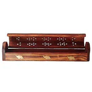 Sheesham Wooden and Brass Agarbati Holder Dhoop Agarbatti Stick