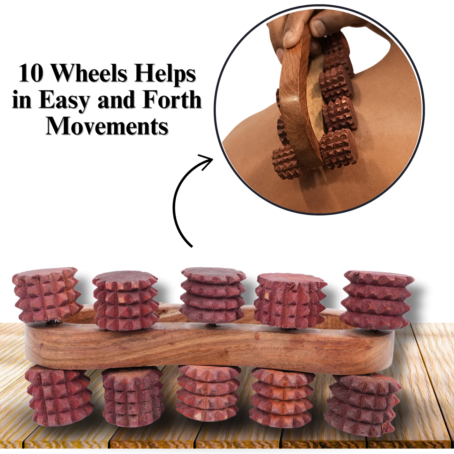Acupressure Back Massager with 10 Roller