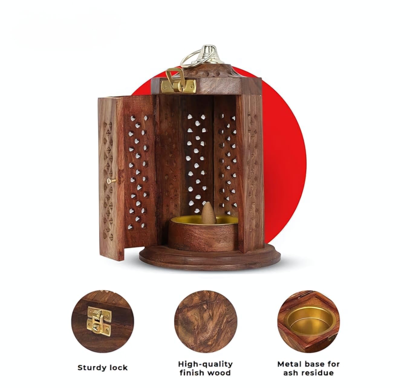 Dhoop Burner Sheesham Wood Hanging Stand