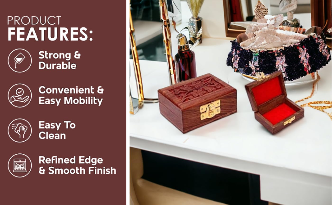 wooden decorative jewellery box small