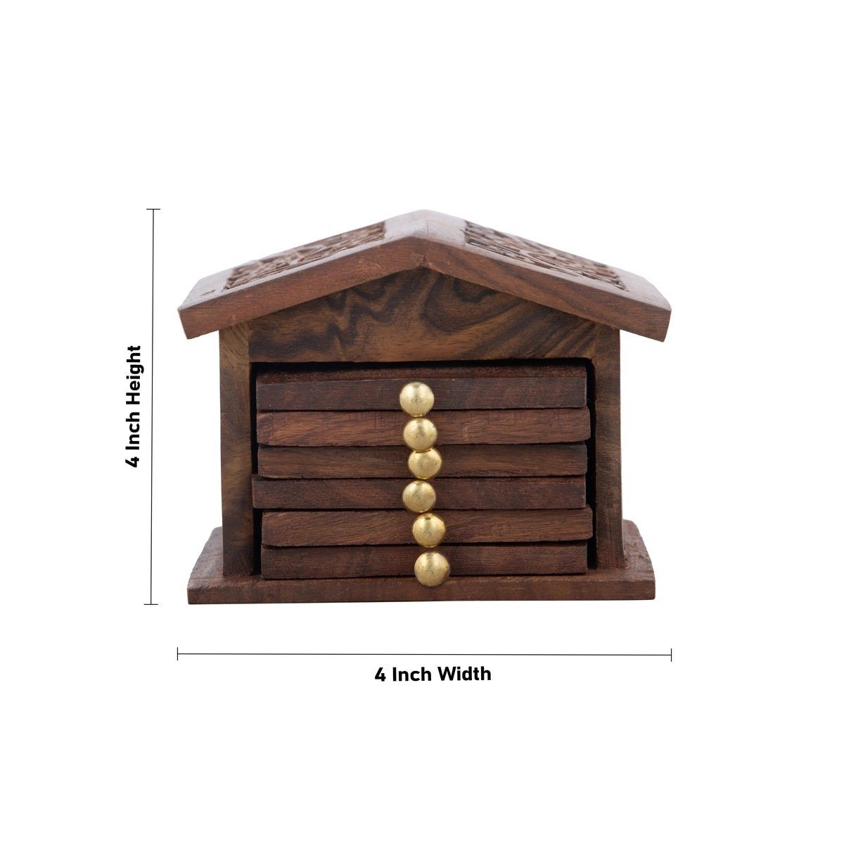 Wooden Hut Table Coasters/ Carved Wood Coasters