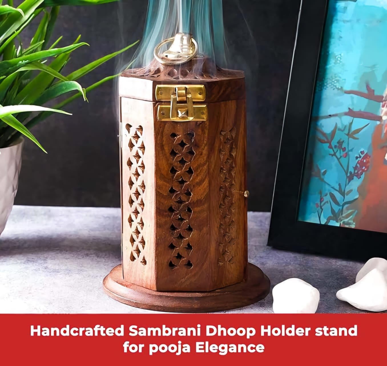Dhoop Burner Sheesham Wood Hanging Stand