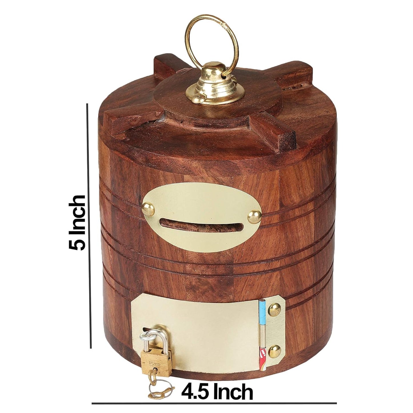 Wooden Handicrafts Money Box with Lock Water Tank Shape
