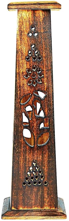 Wooden Incense Stick & Cone Burner Holder Tower