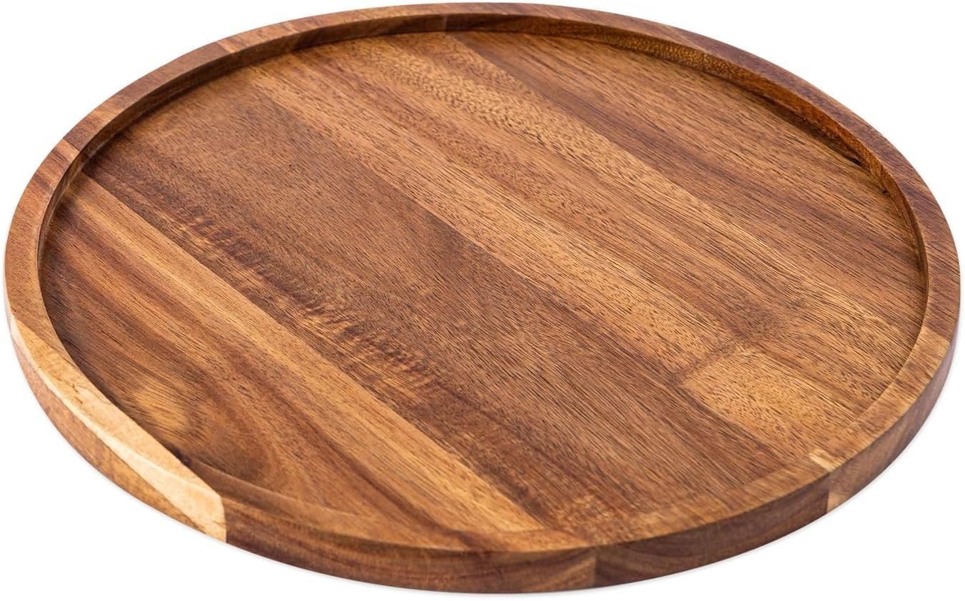 Wooden Rustic Round Serving Tray