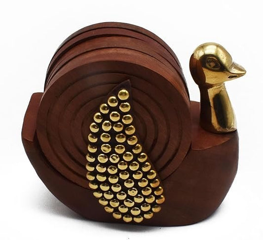 Handmade Wooden Duck Coaster Set – 6pcs for Cups & Mugs