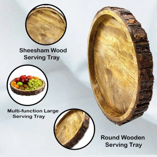 Wooden Round Serving Tray