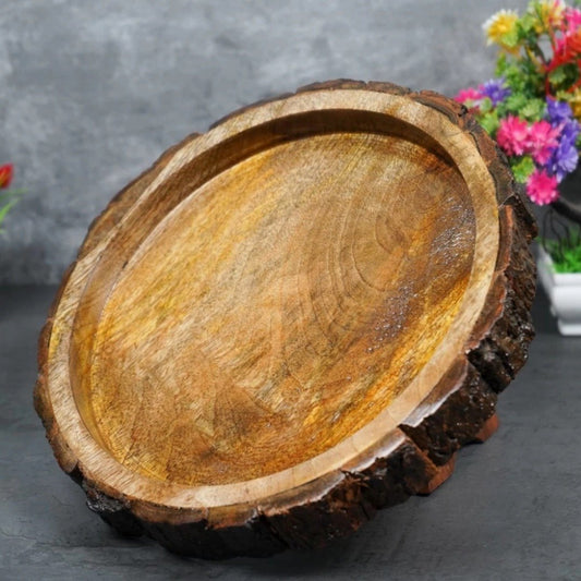 Wooden Round Serving Tray